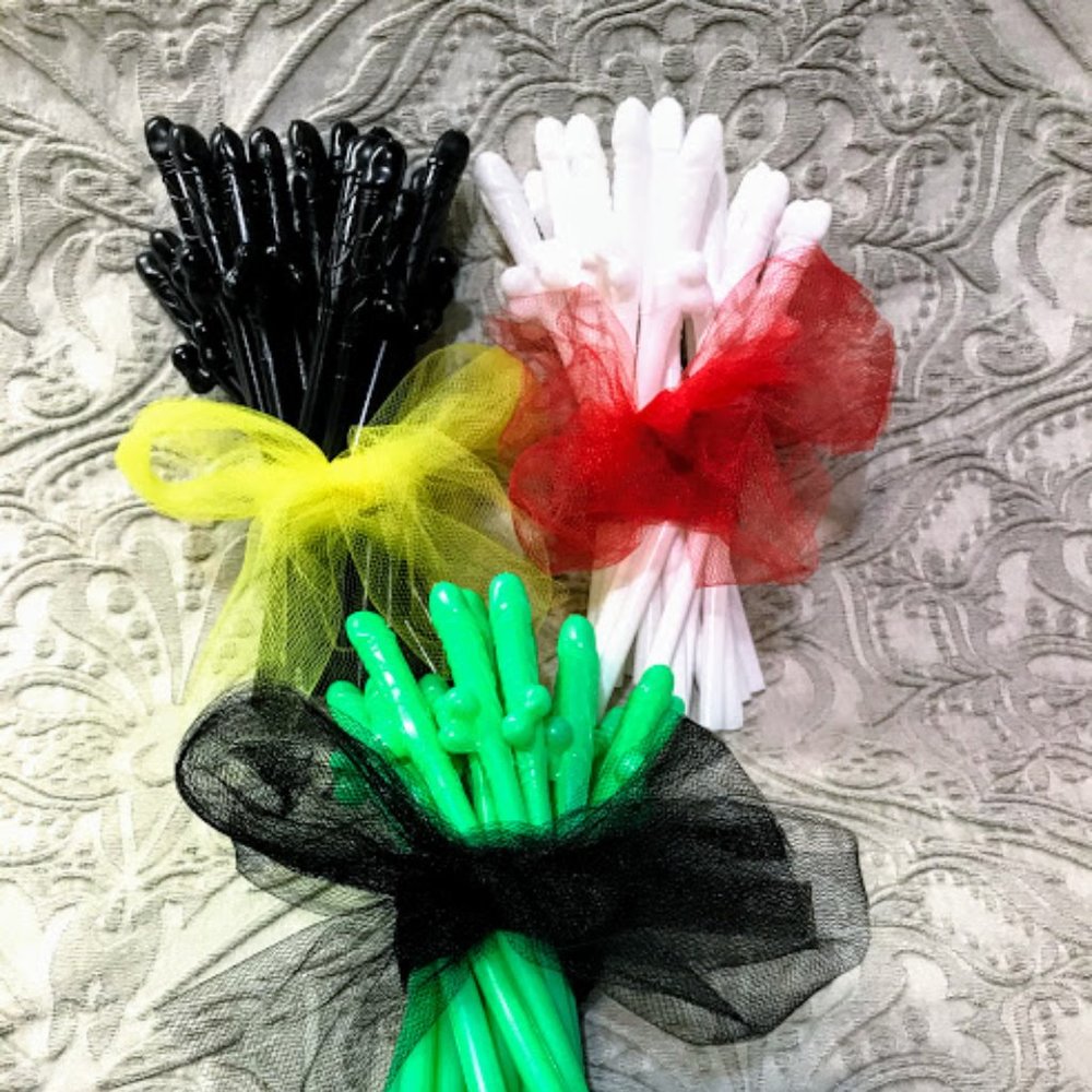 5- Pcs Penis Straws, Bachelorette Penis Decor.